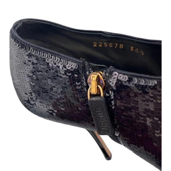 Gucci Black Sequin Ankle Booties Size 36.5 US 6.5 - Picture 10 of 14